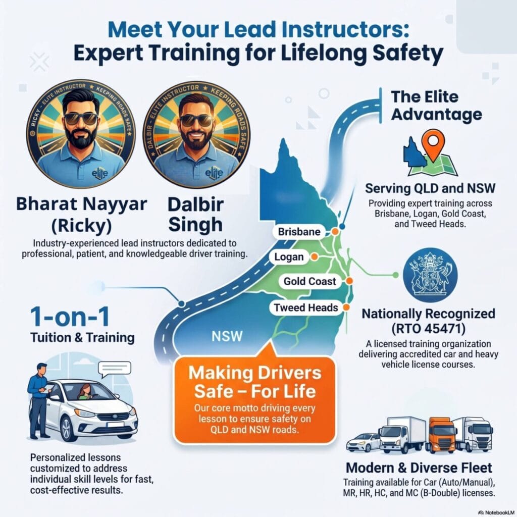 Meet the Expert Driver Trainers behind the Wheel: How Elite’s Instructors Keep Australian Roads Safe elite truck and car school trainers logan qld tweed heads nsw Elite Truck and Car School